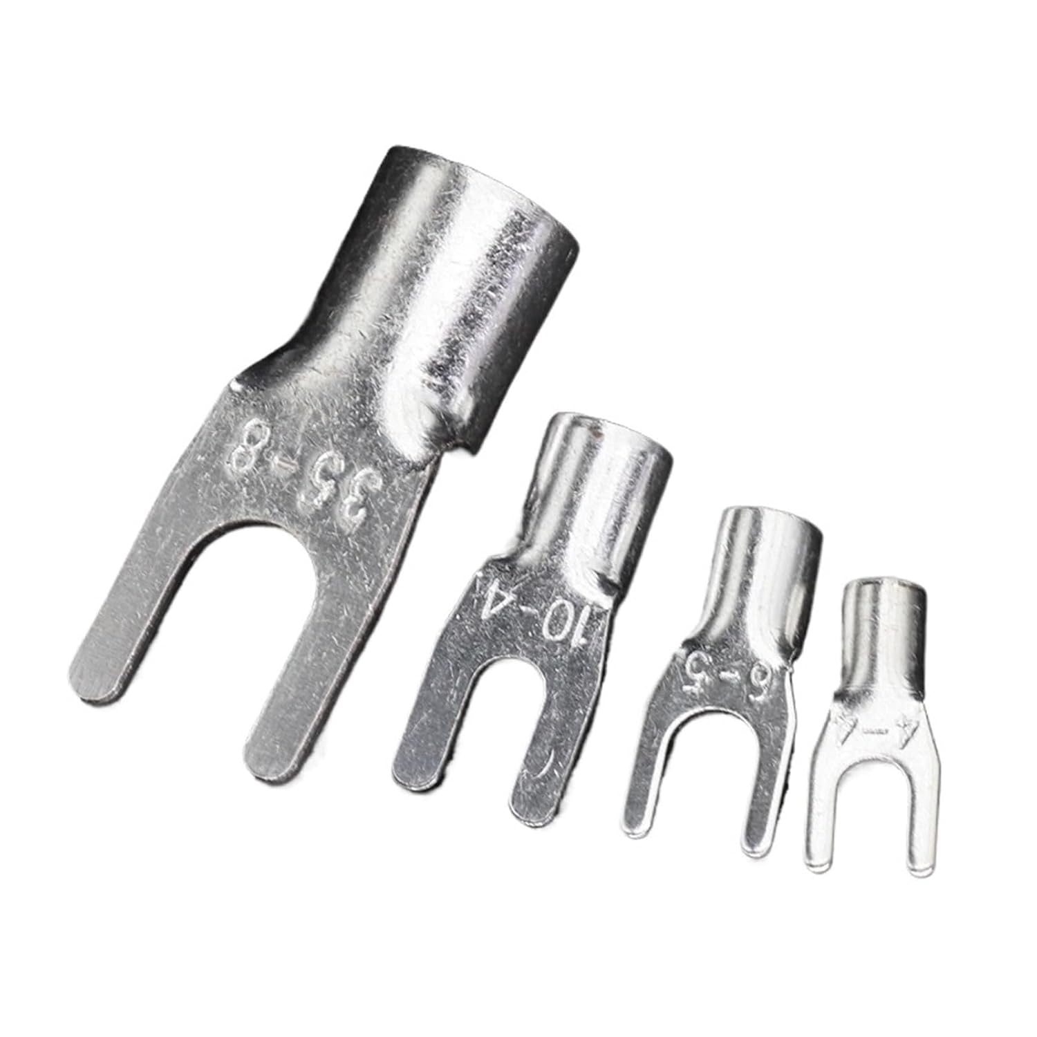 SNB14-6/8/10 SNB22-6/8 Copper U Y Fork Furcate Wire Cable Electrical Connector Lugs Spade Non-Insulated Crimping Terminal(SNB22-8(Copper),Quantity-2Pieces)