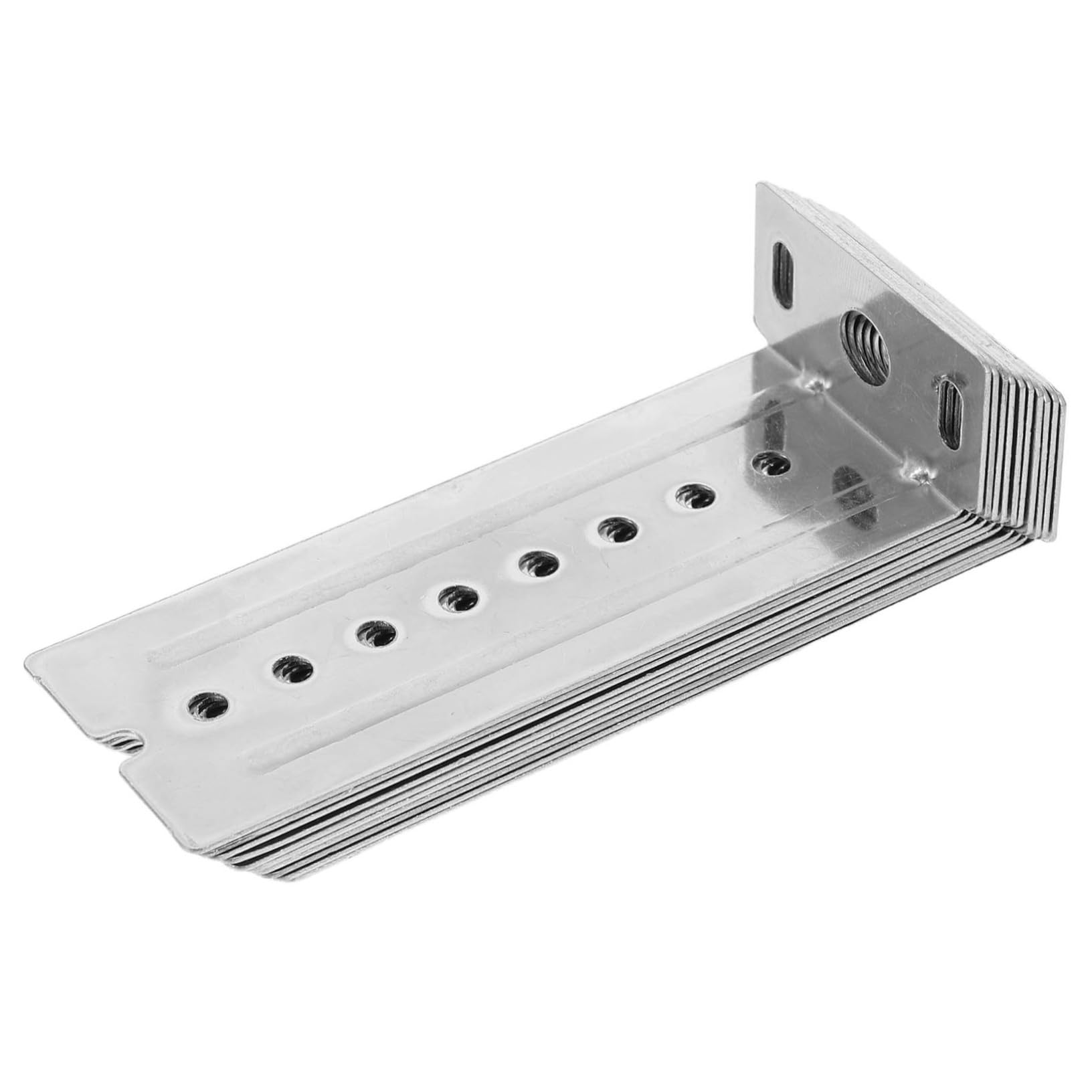 DOITOOL 10pcs Track Lift Drawer Slide Connectors Drawer Rail Parts Sliding Track System Cabinet Rail Stand Drawer Rail Mounting Bracket Drawer Slide Holder Stainless Steel Silver