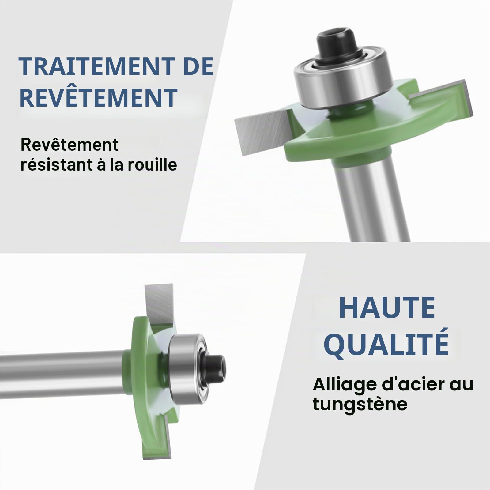 Kit de fraises à rainurer pour défonceuse, fraise à disque pour défonceuse, fraise à affleurer pour le travail du bois, 8 mm Shank 4 pièces 2 mm, 3 mm, 4 mm, 5 mm