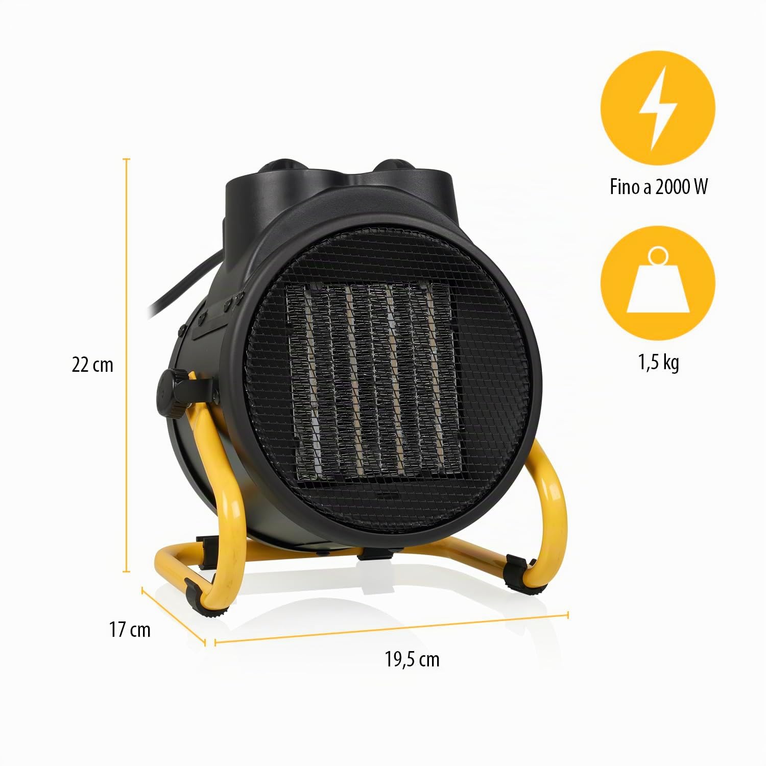 Tristar Termoventilatore Ceramica KA-5060, 2000 watt, PTC ceramica, Nero