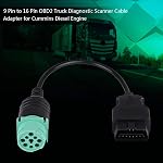 Ejoyous 9 Pin to 16 Pin OBD2 Truck Diagnostic Scanner Cable Adapter（Male） for Engine with Flexibility and Durability