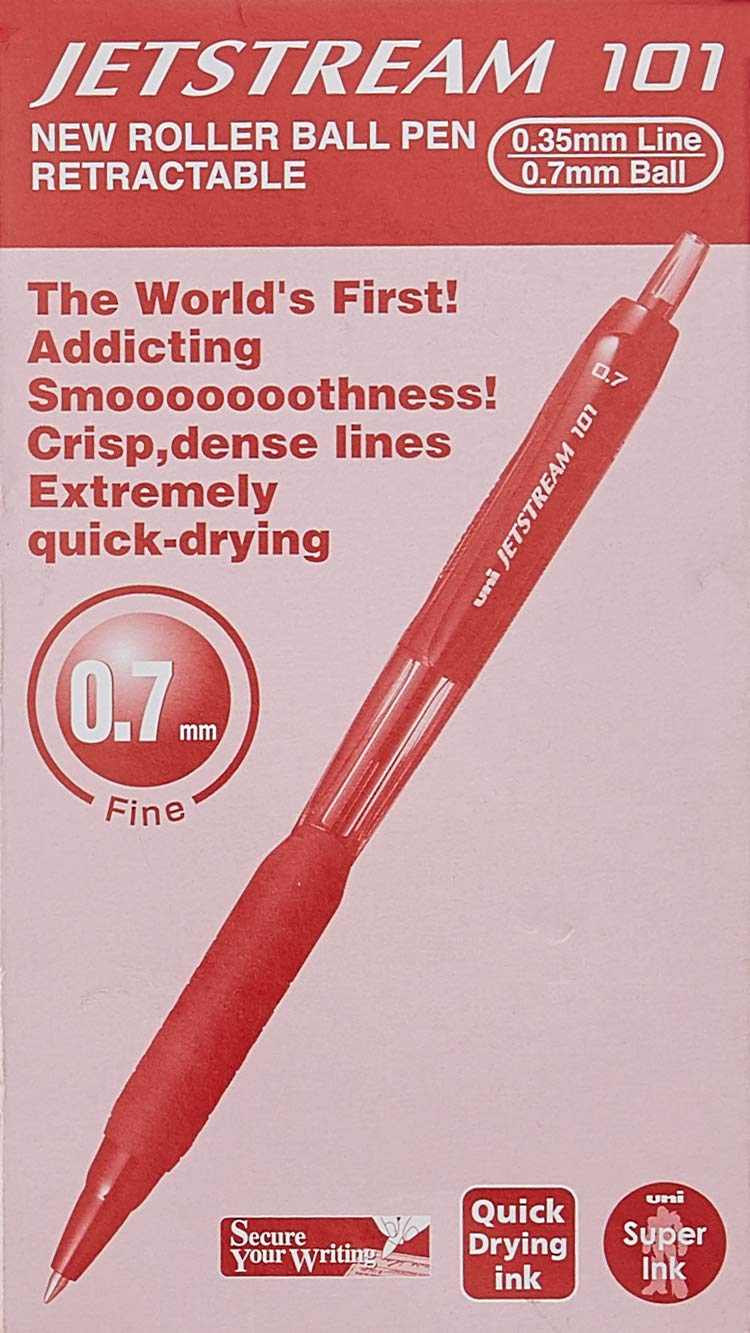 Uniball Jetstream 0.7mm Retractable Ballpoint Pen - Red