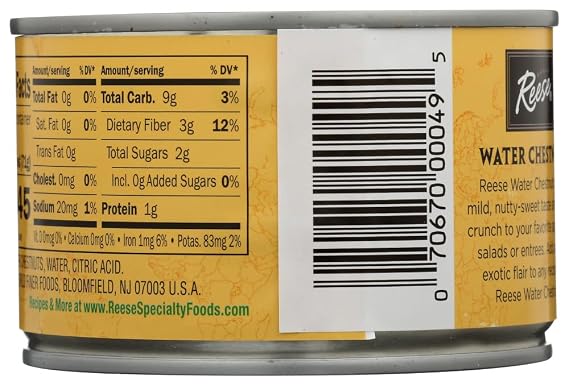 Reese Whole Water Chestnuts 8 oz (Pack of 3)