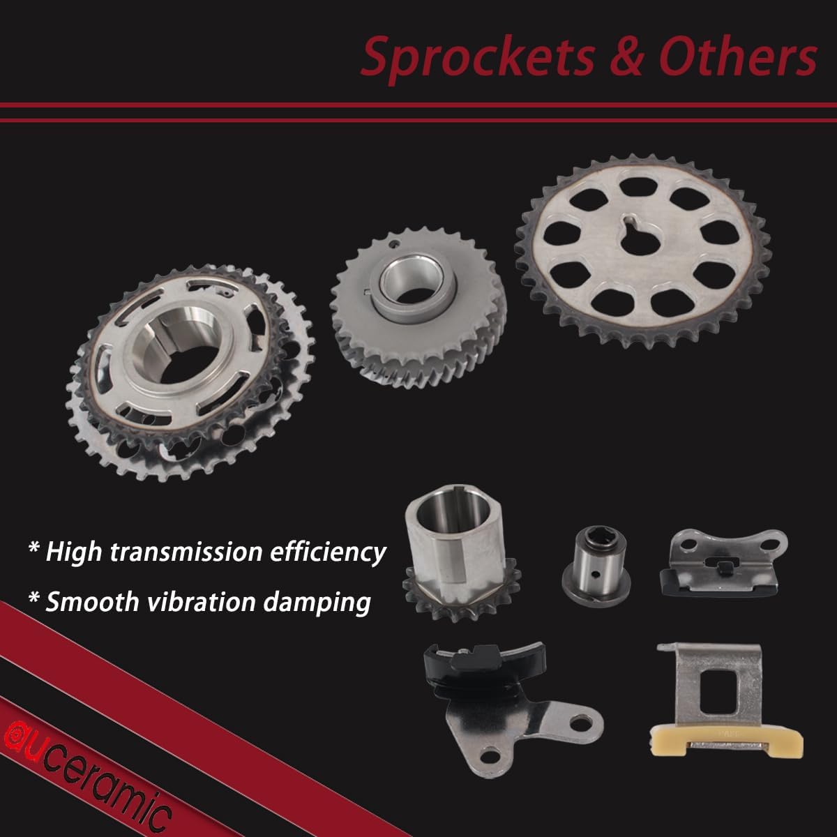 AUCERAMIC 9-4221S 2TRFE Timing Chain Kit Fit for 2005-2015 Toyota Tacoma 2005-2017 Hiace 2010 4Runner 2006-2008 2010-2015 Hilux 2.7L L4 Replace # 135060C040 1350775010