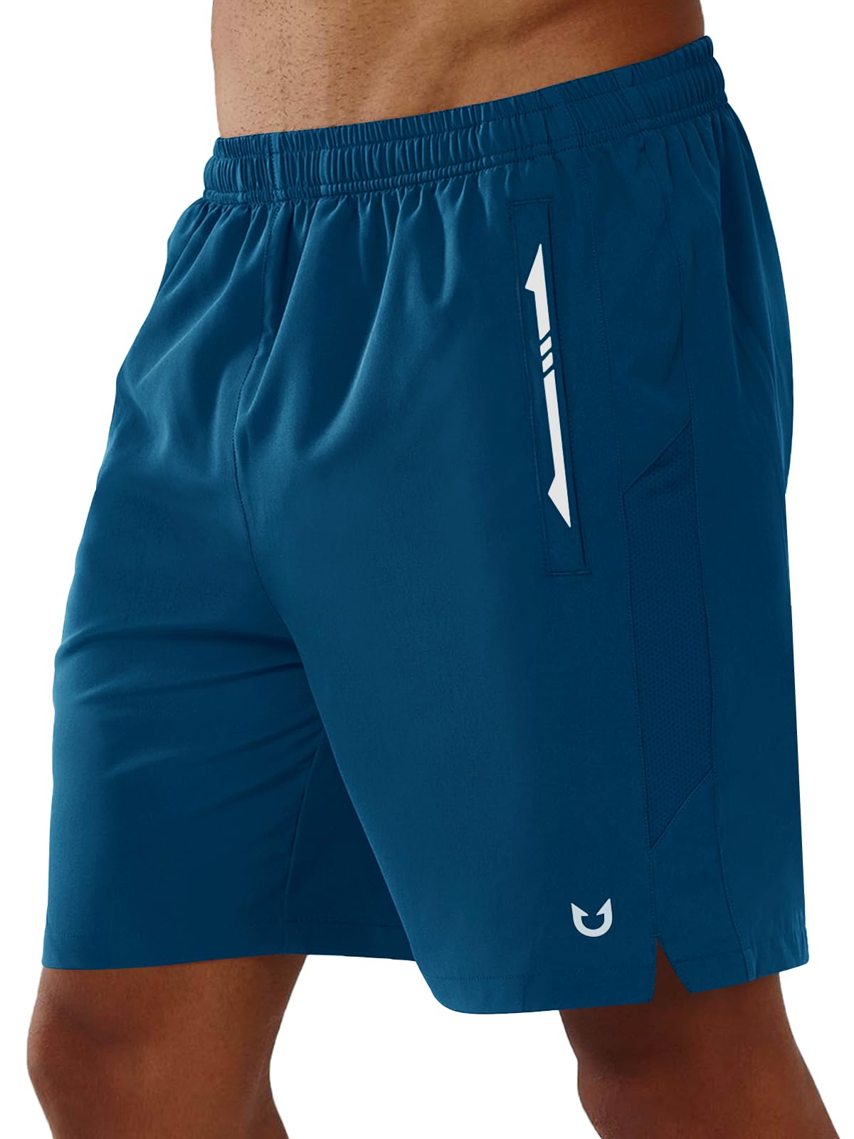 NORTHYARD Men's Running Athletic Shorts 5"/ 7"/ 9" Workout Gym Tennis | Quick Dry, 3 Zipper Pockets, Unlined Lightweight Breathable, Moisture-wicking, Elastic Waist, Active Sport Hiking Basketball 7'' Inseam Large Seablue