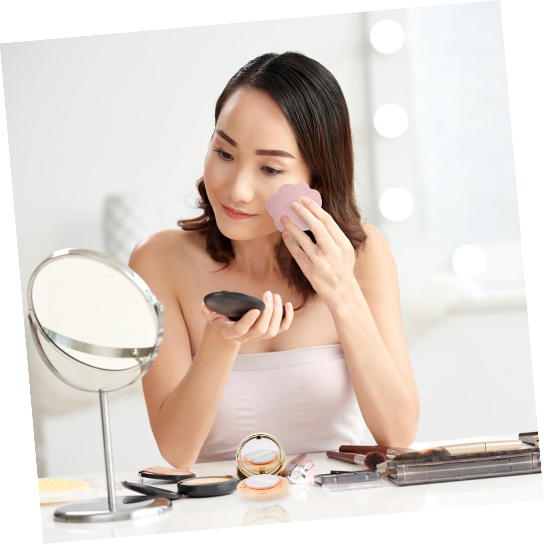 minkissy 32pezzi Spugne Per Rimozione Makeup Forma Di Zampa Di Gatto Spugne Per Pulizia Viso Strumenti Per Della Utilizzo Secco e Umido Facili Da Pulire e Delicate Sulla