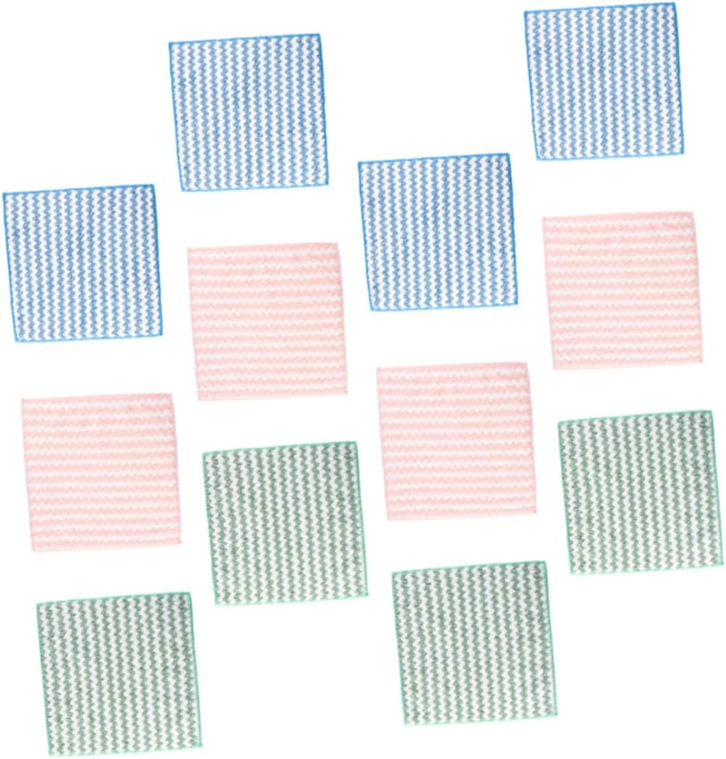 12pcs Coral Fleece Dish Towels Kitchen Dish Cleaning Cloths Highly Absorbent Multipurpose Dish-Washing Towels for Home Use Random Color