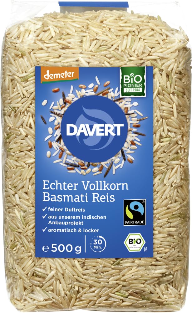 demeter Echter Basmati Reis Vollkornreis Fairtrade 18 x 500 g