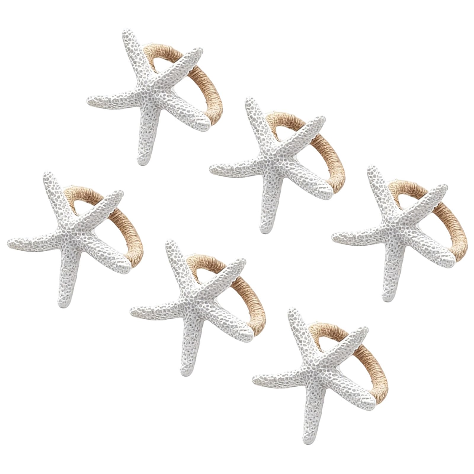 Whoasyst Of 6 Sea Inspires Napkin Rings with Sturdy Metal Base Napkin Holders Perfect for Dinner Parties Sea Theme Table Deck