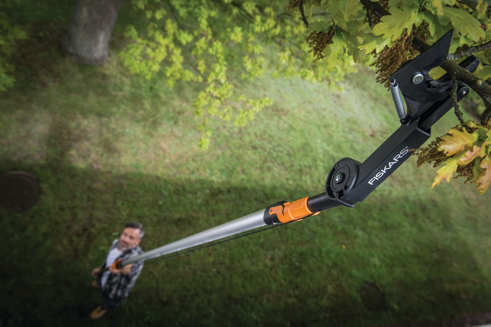 Fiskars Podadera con yunque QuikFit para madera seca, Ø de corte: 3,2 cm, Negro/Naranja, 1001410
