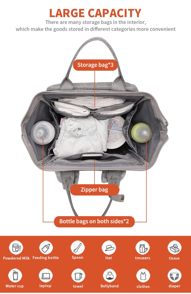 Flex Baby Diaper/Nappy Changing Backpack Bag | Baby Hospital Bag | Baby/Mummy Bag With Portable Changing Mat| Multifunction Baby Bag With Pacifier Bag & Hidden Pocket| USB Charging Interface