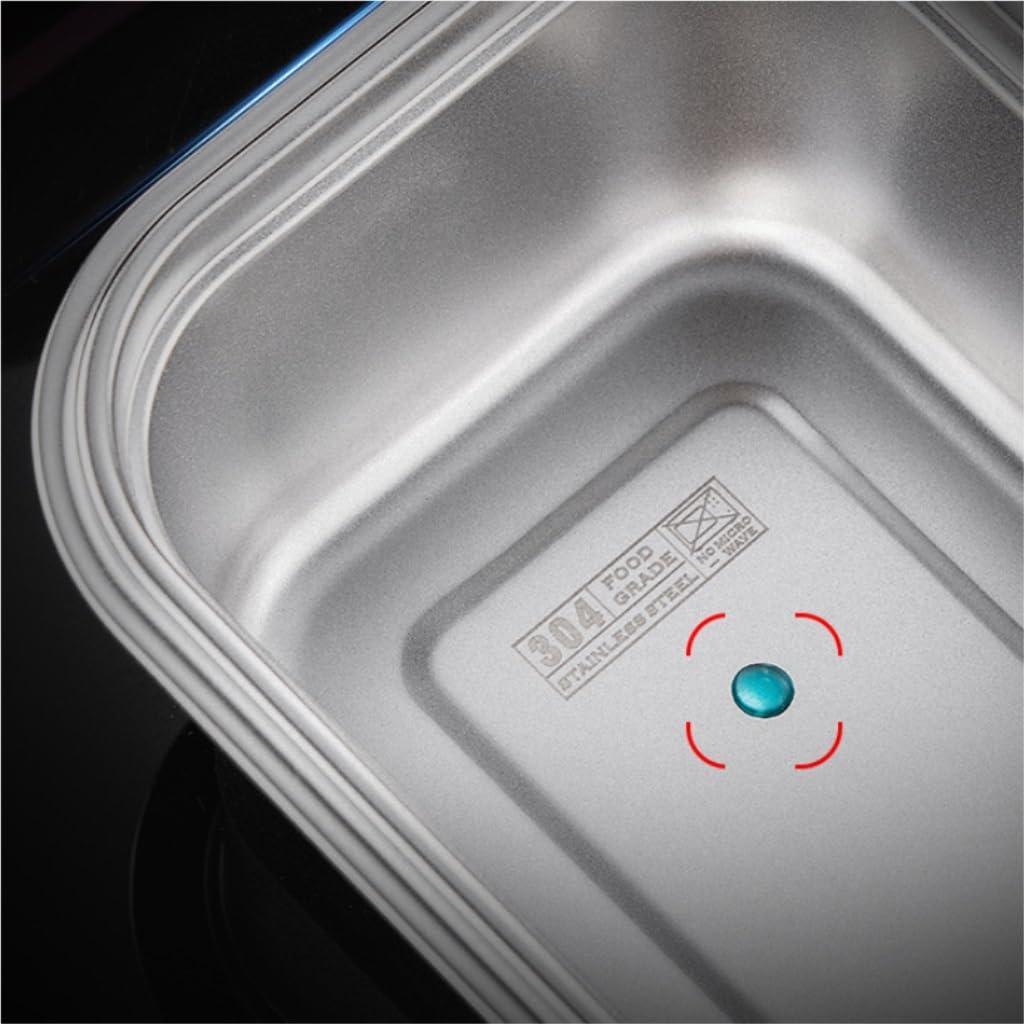 Recipientes para Alimentos Caja de acero inoxidable 304, caja de mantenimiento fresco, caja de aislamiento sellada de doble capa japonesa for exteriores para Refrigerador Frutas Vegetales ( Color : Pi