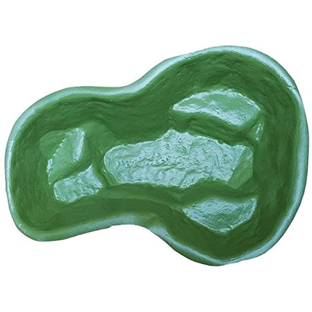 Estanque Preformado Verde Modelo Bracciano 136 cm x 100 cm x 34 cm, Capacidad 220 Lt - Jardin Pecera Koi Plantas Palustres Bricolaje Duradero Agua