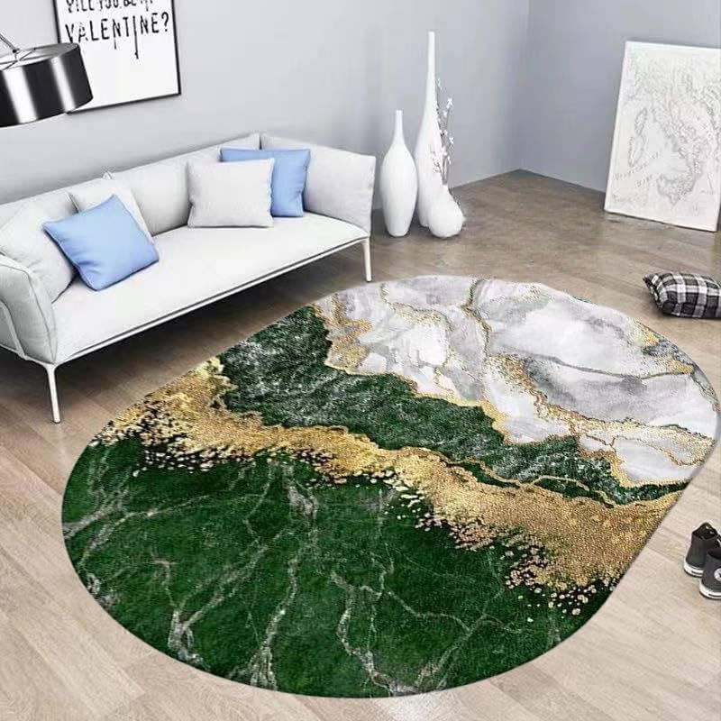 Alfombras ovaladas para dormitorio y comedor que transforman tu sala de estar moderna 2