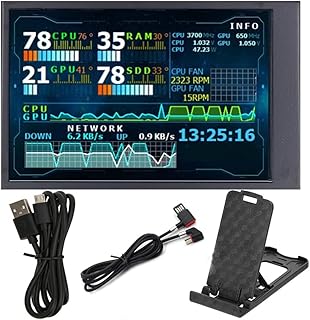 Nemeaii 3.5 Inch Mini Capacitive Screen IPS Module for AIDA64 Chassis Computer Monitor USB LCD Screen USB Box PC Linux,B