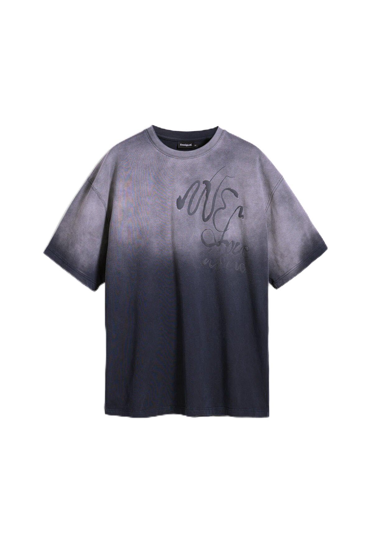 Desigual Men's Black/White Ts_granada T-Shirt, Medium