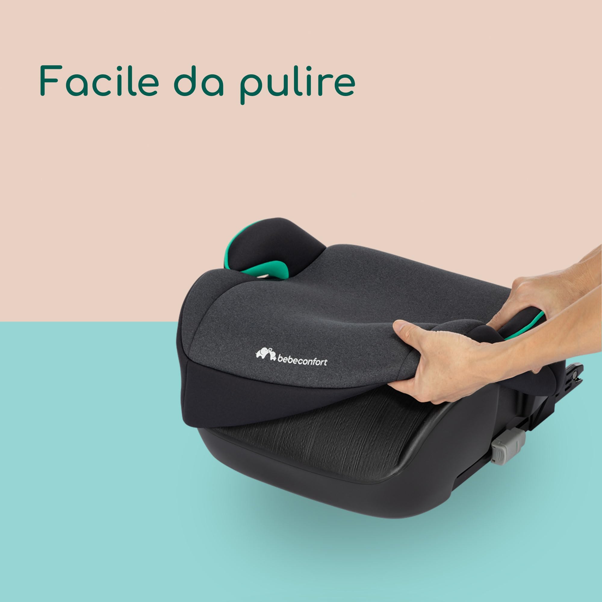 Bebeconfort Manga i-Fix Rialzo Auto per bambini, Seduta auto bambini, seggiolino auto isofix gruppo 3 per Bambini 128-150 cm, dai 6 ai 12 Anni (22-36 kg), Tinted Black