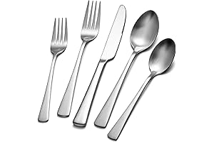 KINGSTONE Silverware: 40-Piece Flatware Set with a Matte Satin Finish