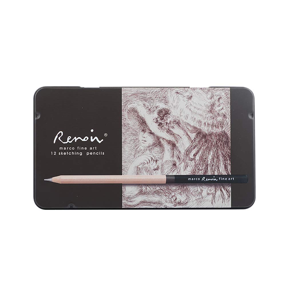 Bleistift Zeichnen Skizzieren Bleistift Kunstbedarf 12 Stück Künstler Ebene (Eisen-Box-Set)