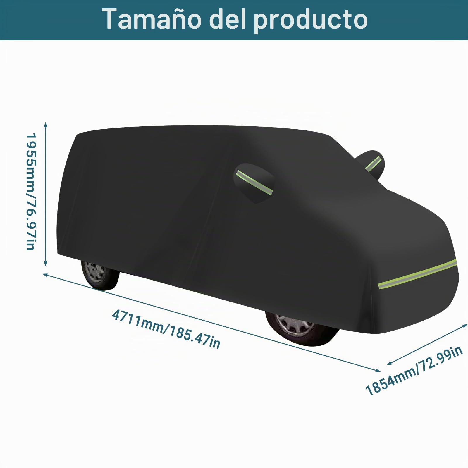 Funda de Coche para VW T4 1995-2004, 210D Impermeable para Todo Tipo de Clima, Resistente al Viento, a Prueba de Nieve, protección UV, para Interiores y Exteriores, Cubierta
