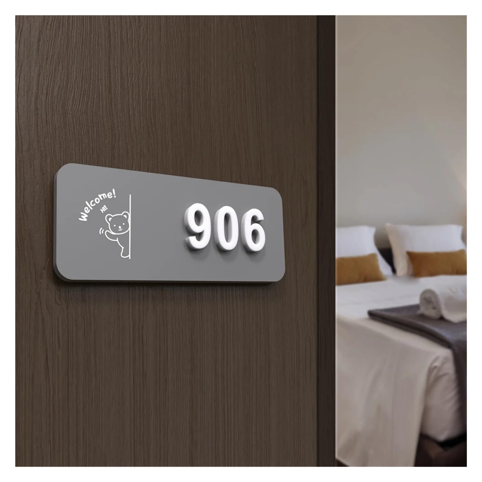 1 Szt. Nowoczesny Akrylowy Numer Rejestracyjny Domu Pokój Cyfrowa Naklejka Hotel Biuro W Akademiku Logo Znak Na Drzwi Do(3,20x8cm)