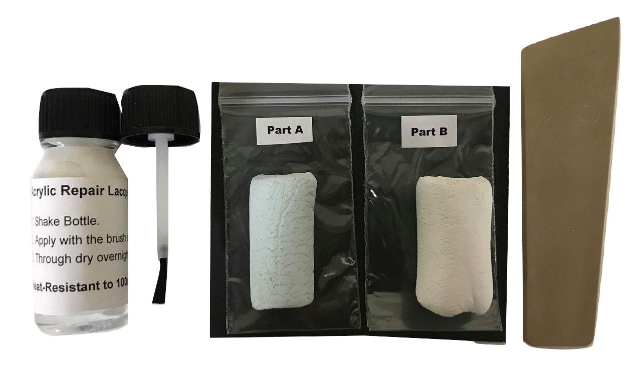 Kitchen Splashback Epoxy Repair Putty Kit - Repairs Chips, Cracks & Similar Damage. (Light Grey)