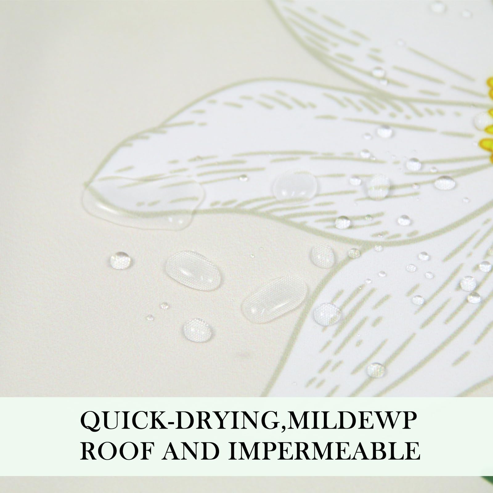LIVETTY Shower Curtain Plant Curtain Floral Shower Curtains for Bathroom 180cm × 180cm Quick-Drying Kitchen Curtains Machine Washable with 12 Hooks - Image 2