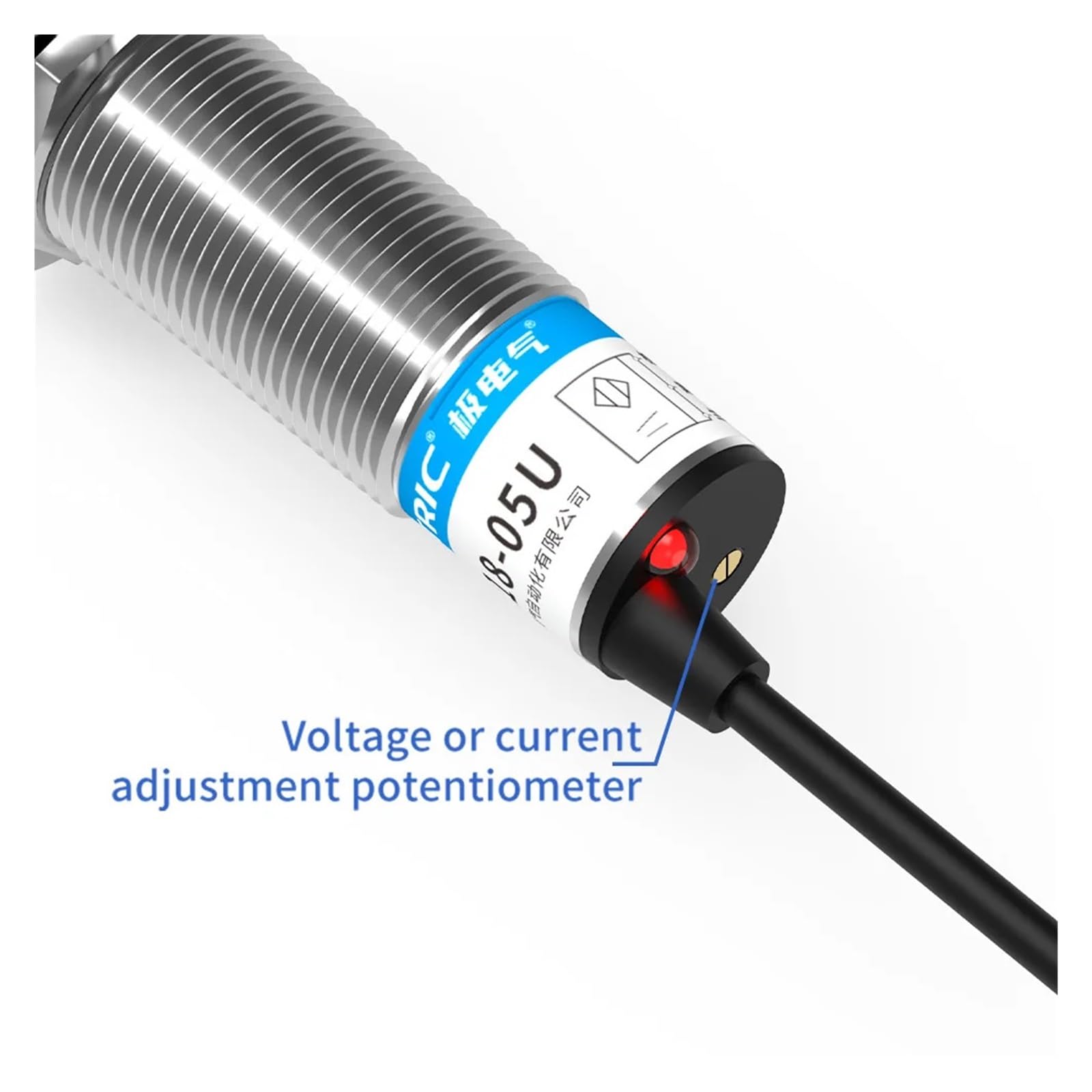 Sensor de proximidad Desplazamiento Lineal analógico M12, M18 y M30, Salida Voltaje 0-10 V o Corriente 4-20 mA, Interruptor detección(M18 5mm Dual Output)