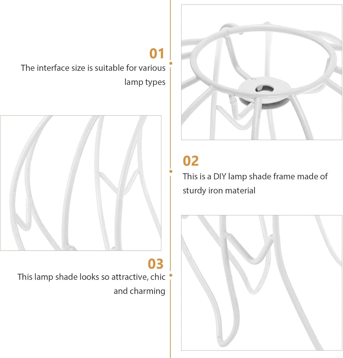 OSALADI Lampshade Frames for Vintage Lamps Iron Stand Ceiling Lamp Shade Frame