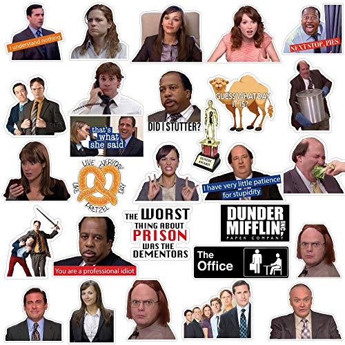 The Office Stickers [55 Pack] Office Laptop Themed Stickers,The Office Stickers for Laptop, Water Bottles, Micheal Scott, Funny Laptop Decals, Hydro Flask Stickers - Thumbnail 7