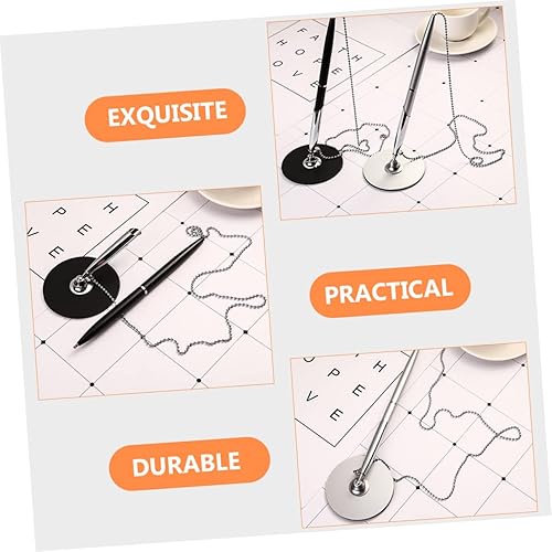 Miniatura 5 de NUOBESTY 2 bolígrafos de escritorio con cadena de bolas, bolígrafos de escritorio, bolígrafos de tinta de gel de seguridad para bancos, oficinas,