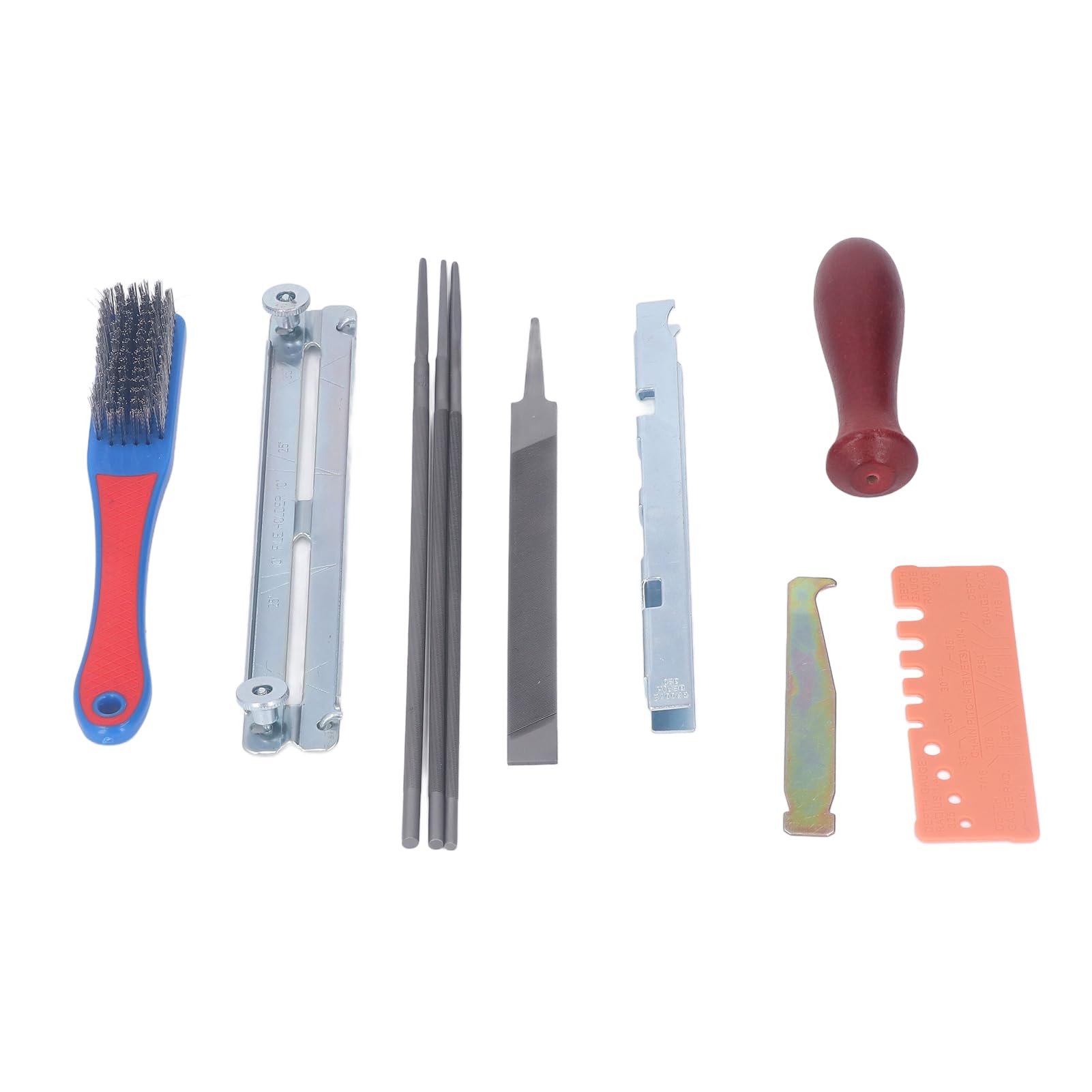 Jauarta 11Pcs Chainsaw Sharpener File Chain Saw Teeth Sharpening Tool Set Kit with Handle
