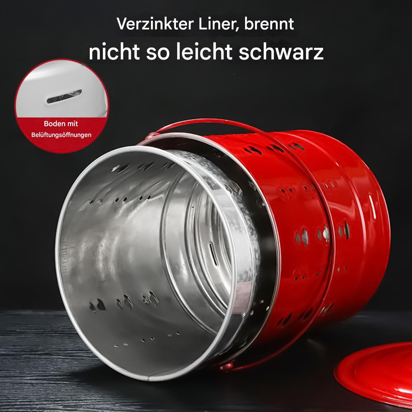 Brennfass - Edelstahl-Papiermülleimer Mit Deckel | Hitzebeständiger Brenner Für Gartenkamin Gartenabfälle