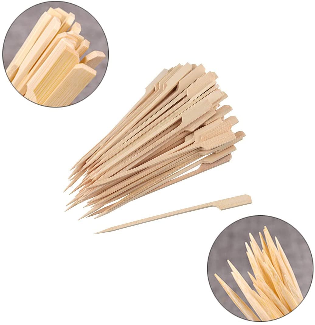 100 palitos para Comer con los Dedos, brochetas de bambú para Asar brochetas de bambú, bocadillos de Frutas, palitos de Postre (15 cm)