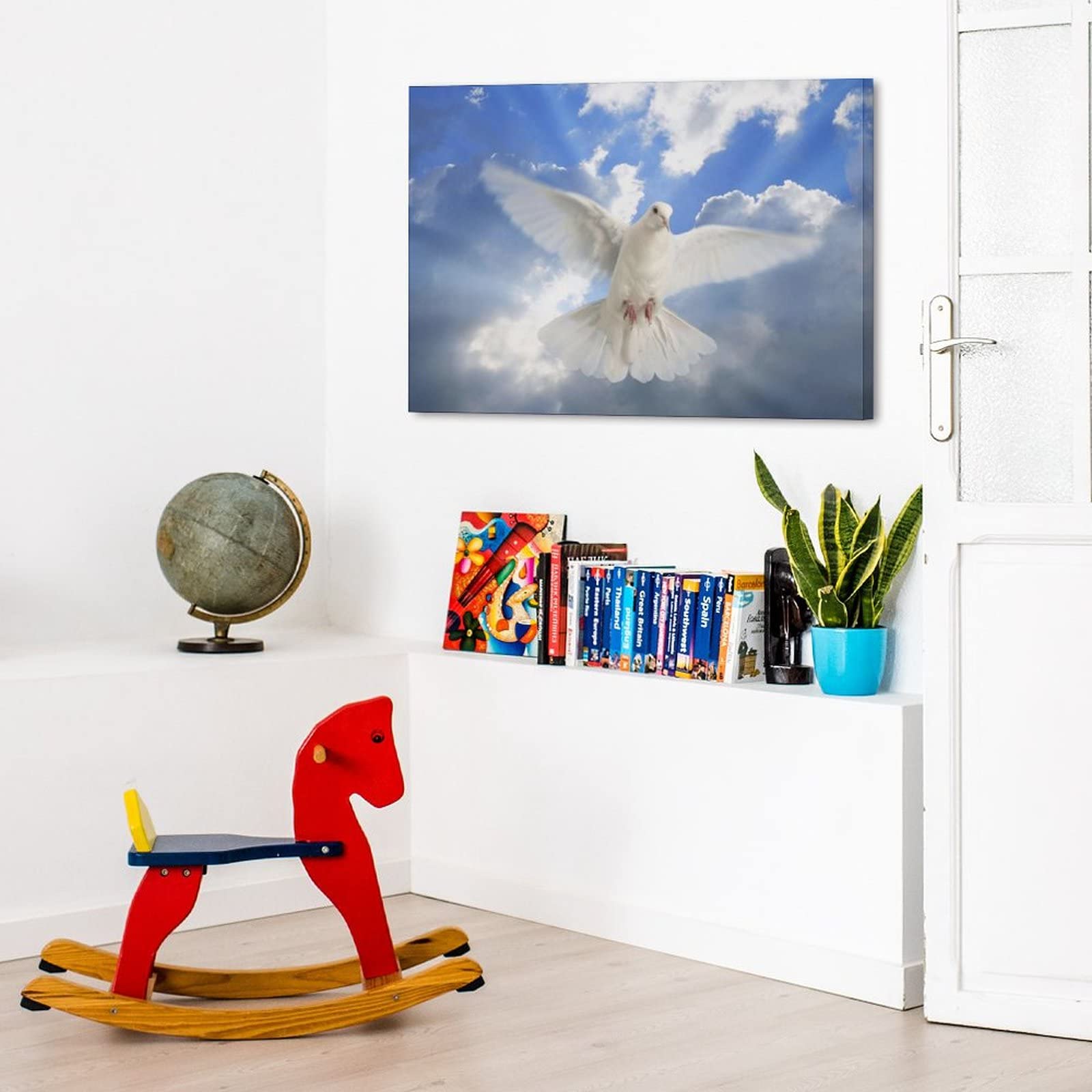 Amazon.co.jp: 絵画 白鳩ですインテリア 絵画 鳥ですアートパネル 壁の