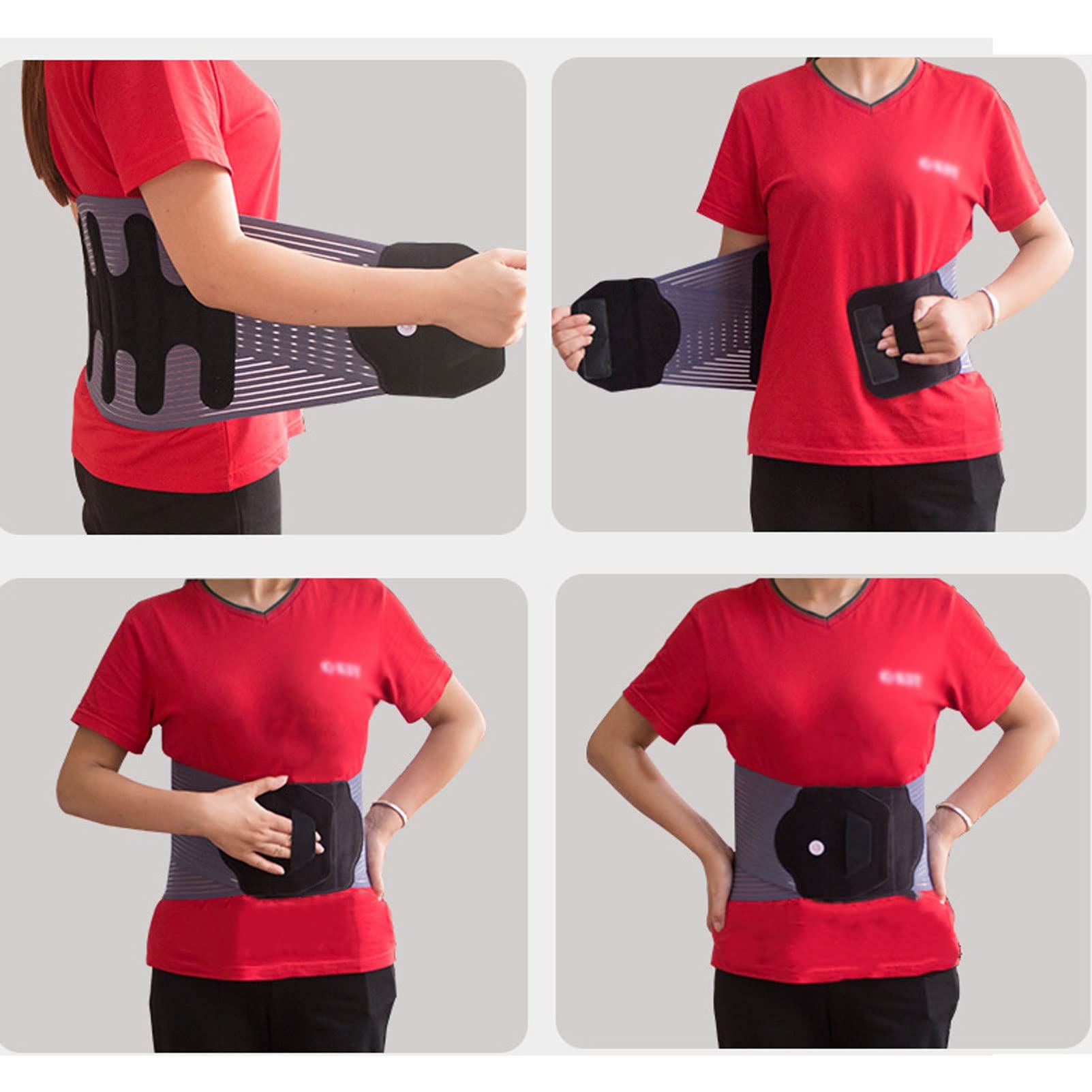 Cinturón de soporte para la espalda con correas de soporte ajustables duales Soporte para la espalda para hombres y mujeres Alivio para el dolor de espalda Cinturón de soporte lumbar para es