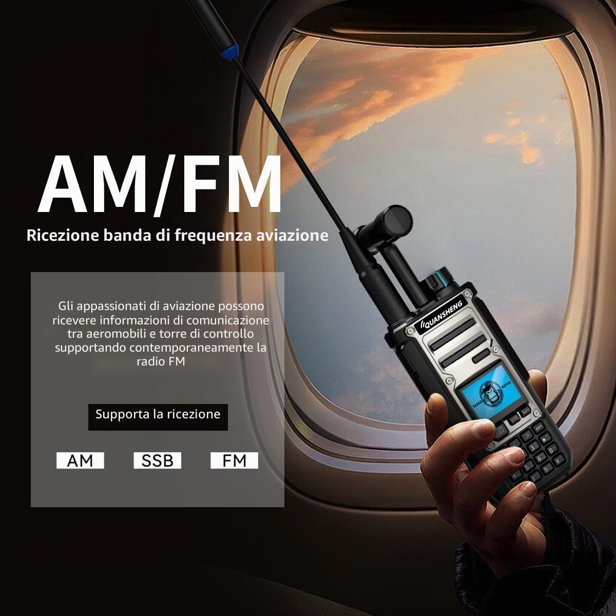 Quansheng TK-11(8) Two Way Radio PMR446 10W VHF/UHF con 999 Canali, IP55 Waterproof, Batteria 2500mAh, Tipo-C, CE Certificato per Uso Commerciale Esterno