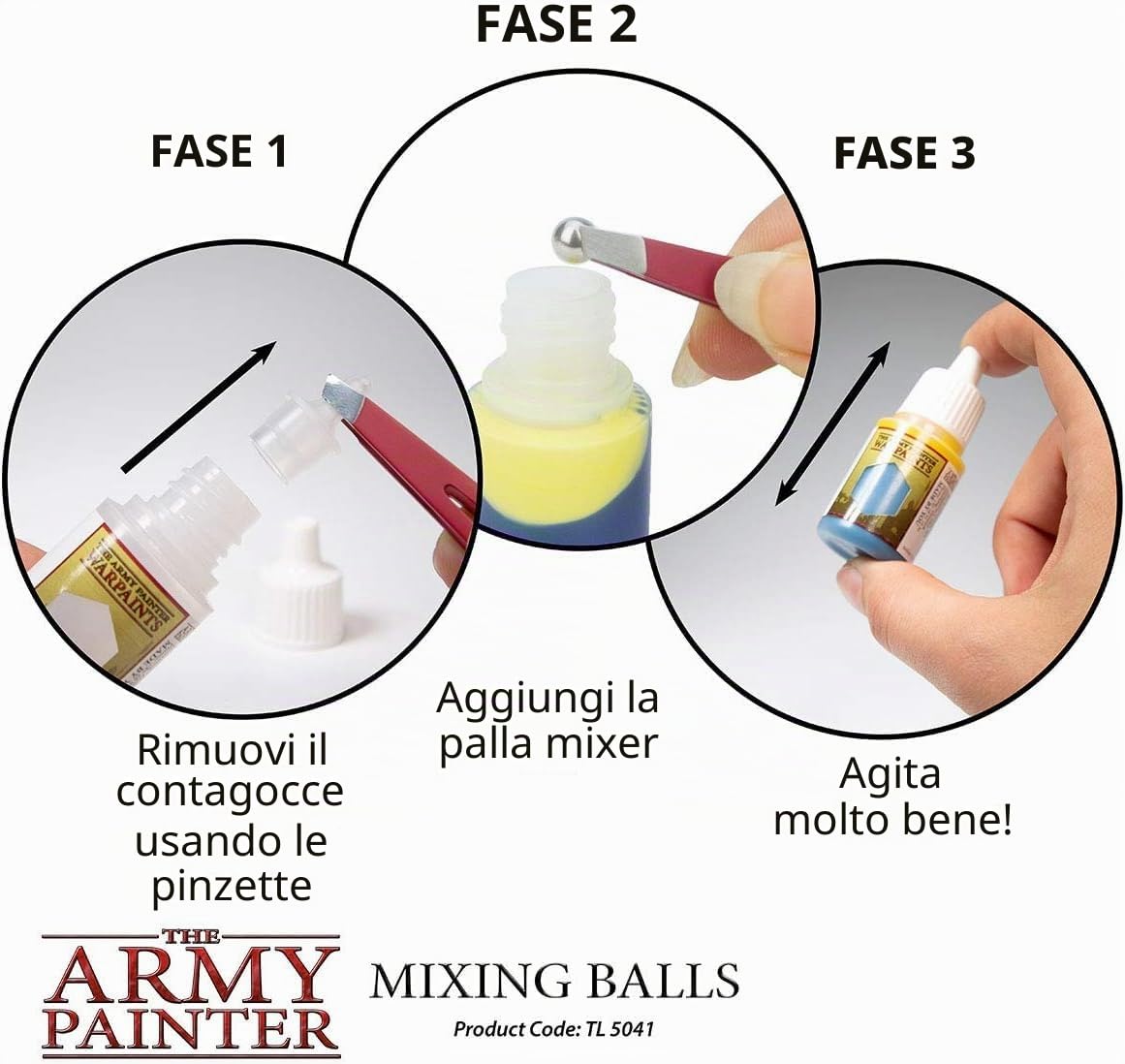 The Army Painter Mixing Balls, 100pz Palline di Agitazione dell'Inchiostro Inossidabile Inossidabile, Palline Agitatrici di 5,5 mm Ideali come Bottiglie di Pittura Acrilica Miniature