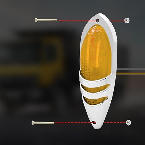 Miniatura 5 de Ygmylandbb 2 luces indicadoras laterales LED amarillas DC12V-24V LED LED de 12V-24V lámpara de distancia delantera trasera trasera luz interior con