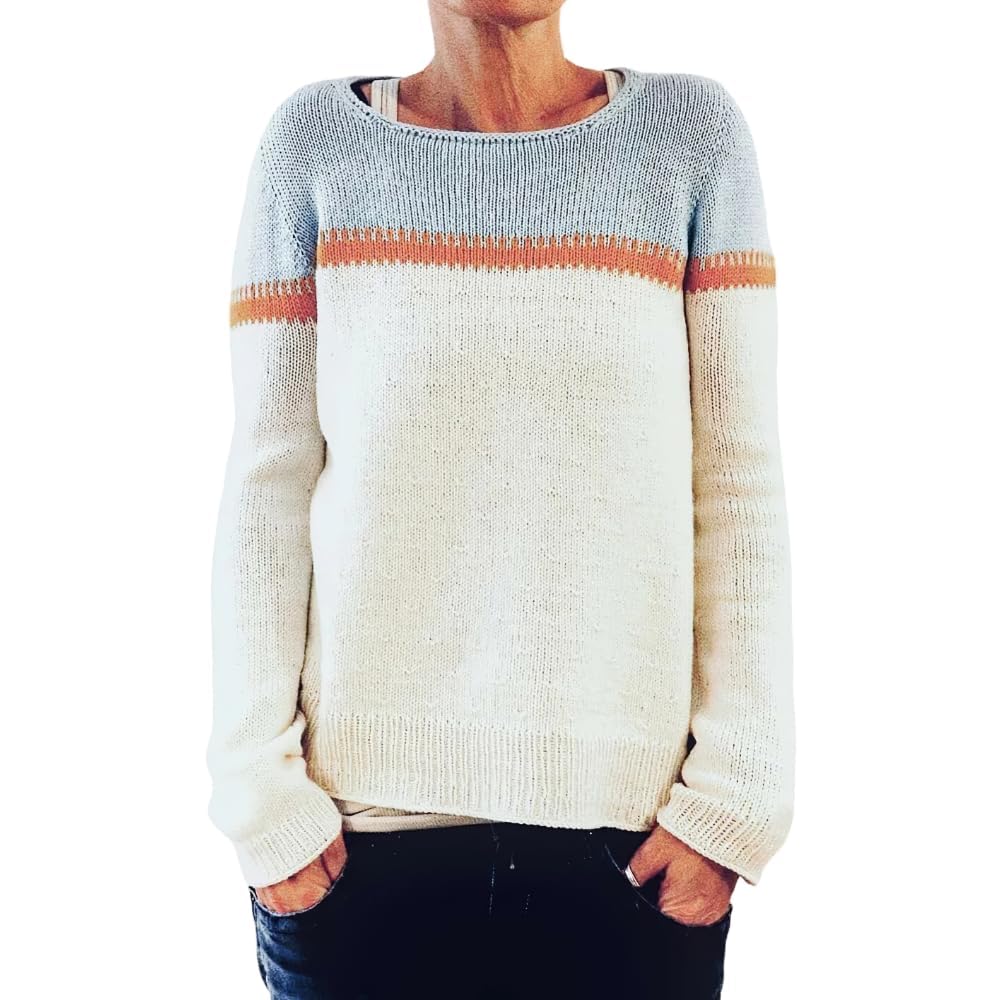 BIVENANTWomens Pullover Argyle Vintage Sweaters Winter Fall Casual Loose Long Sleeve Fairisle Knitted Sweater Tops