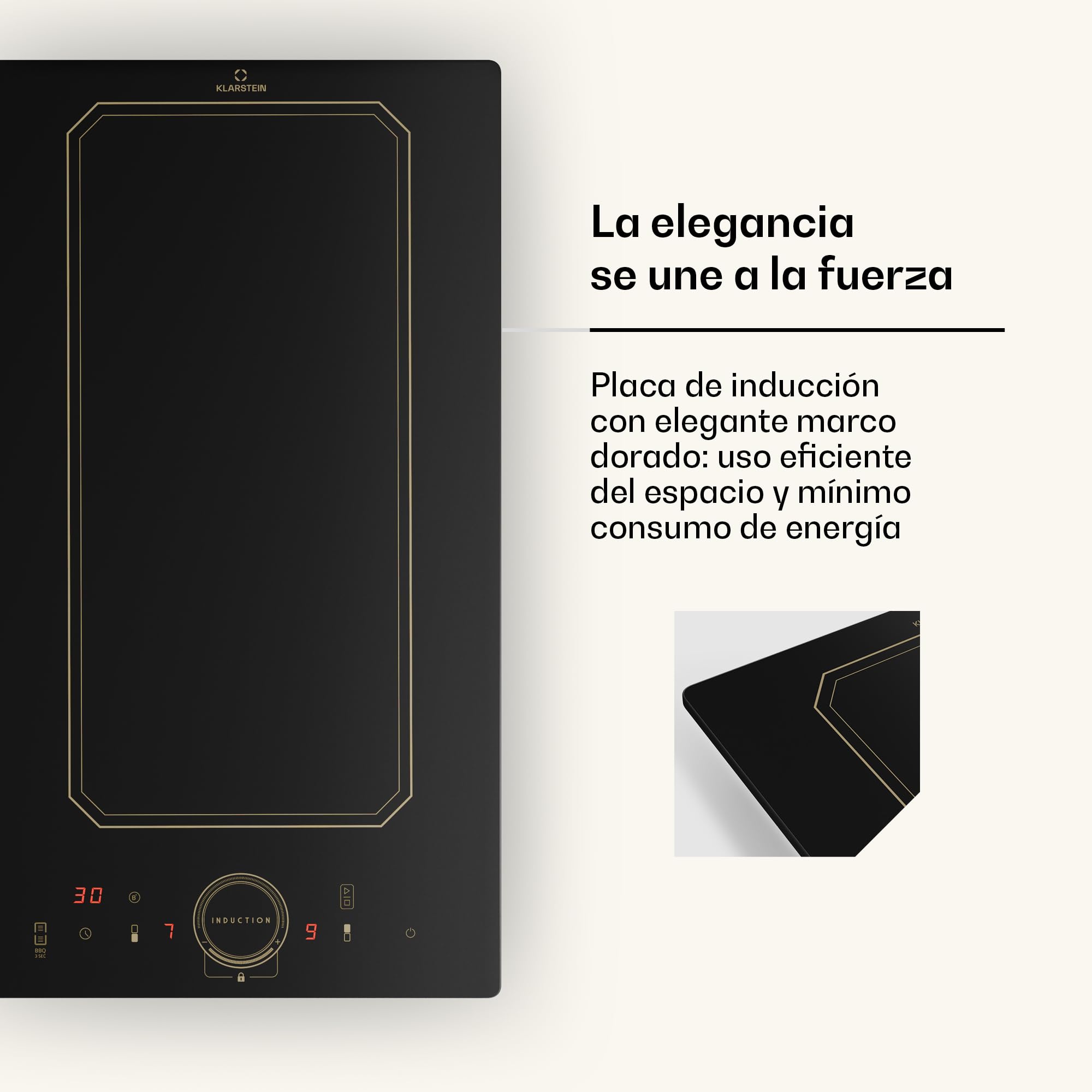 Klarstein Placa Induccion, de 2 Fuegos, Vitroceramica 3500 w x 2 Placas de Sobremesa con Control Táctil Inteligente, Pantalla Digital y Función con Temporizador, Cocinas de Inducción Eléctricas 240V