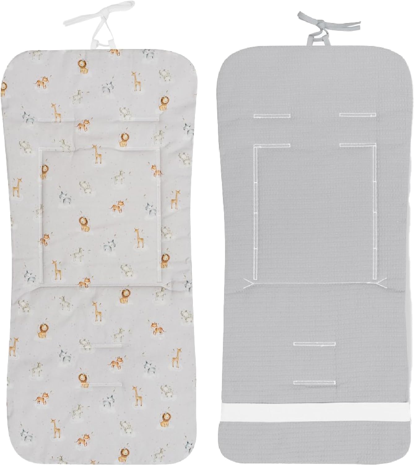Danielstore Colchoneta Silla Paseo Universal | 80x39cm, 100% algodón | Reversible, transpirable, adaptable, fácil de colocar | Comodidad y protección para bebé (Flores rosa) — view 12