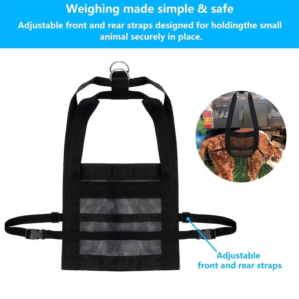 1 sac de pesée en nylon noir pour bétail, veau cochon, , animal