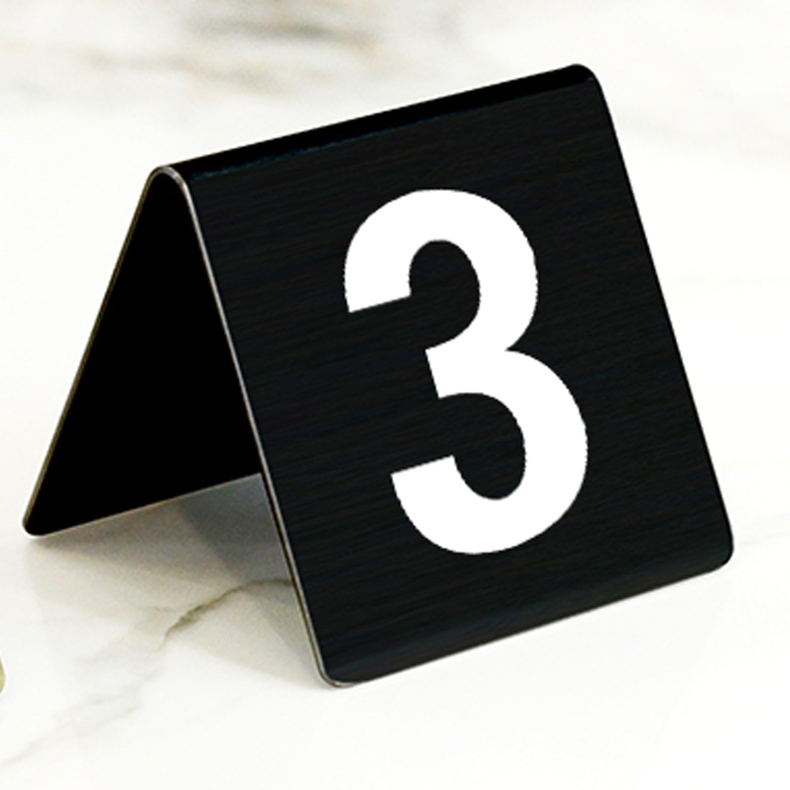 BTYQKZVPM Tent Style Table Numbers, Stainless Steel Double Sided Tent Style Table Number Card(Black,21~30)