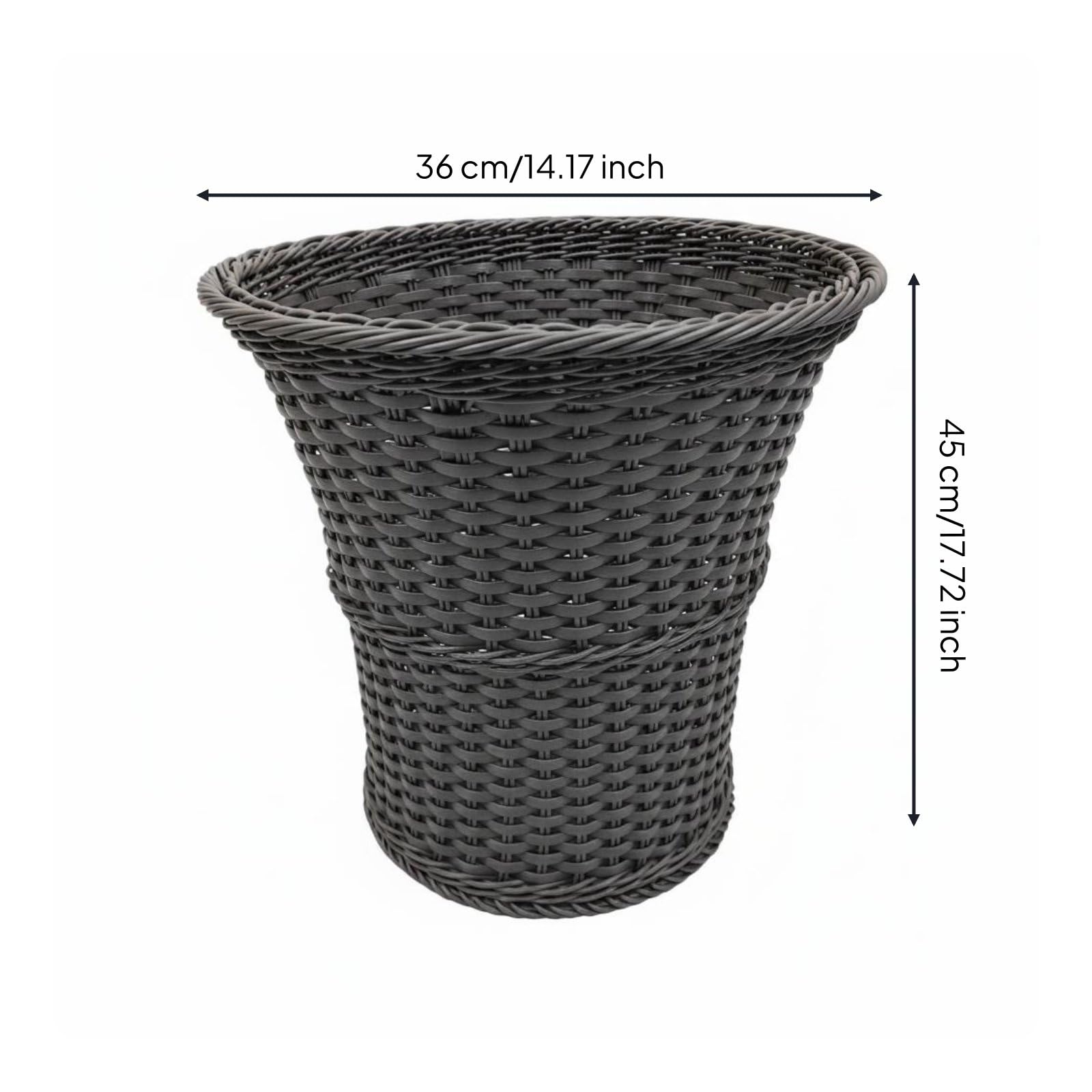 Milageto Cesto Portabiancheria Intrecciato Cesto Biancheria Cesta Lavanderia Cesta Organizer in PP Aspetto Vimini Struttura Robusta Superficie Intrecciata, Grigio
