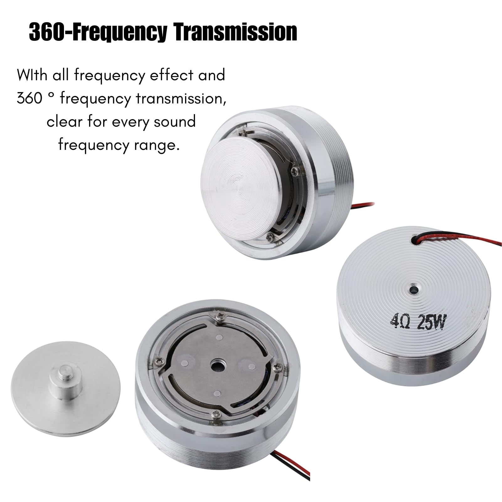 Altoparlante a Risonanza, 2 pollici 50MM 4Ω 25w Altoparlanti a Risonanza di Tutte Frequenze Vibrazione Altoparlante per Bassi Forti per Computer Portatili Telefoni Cellulari