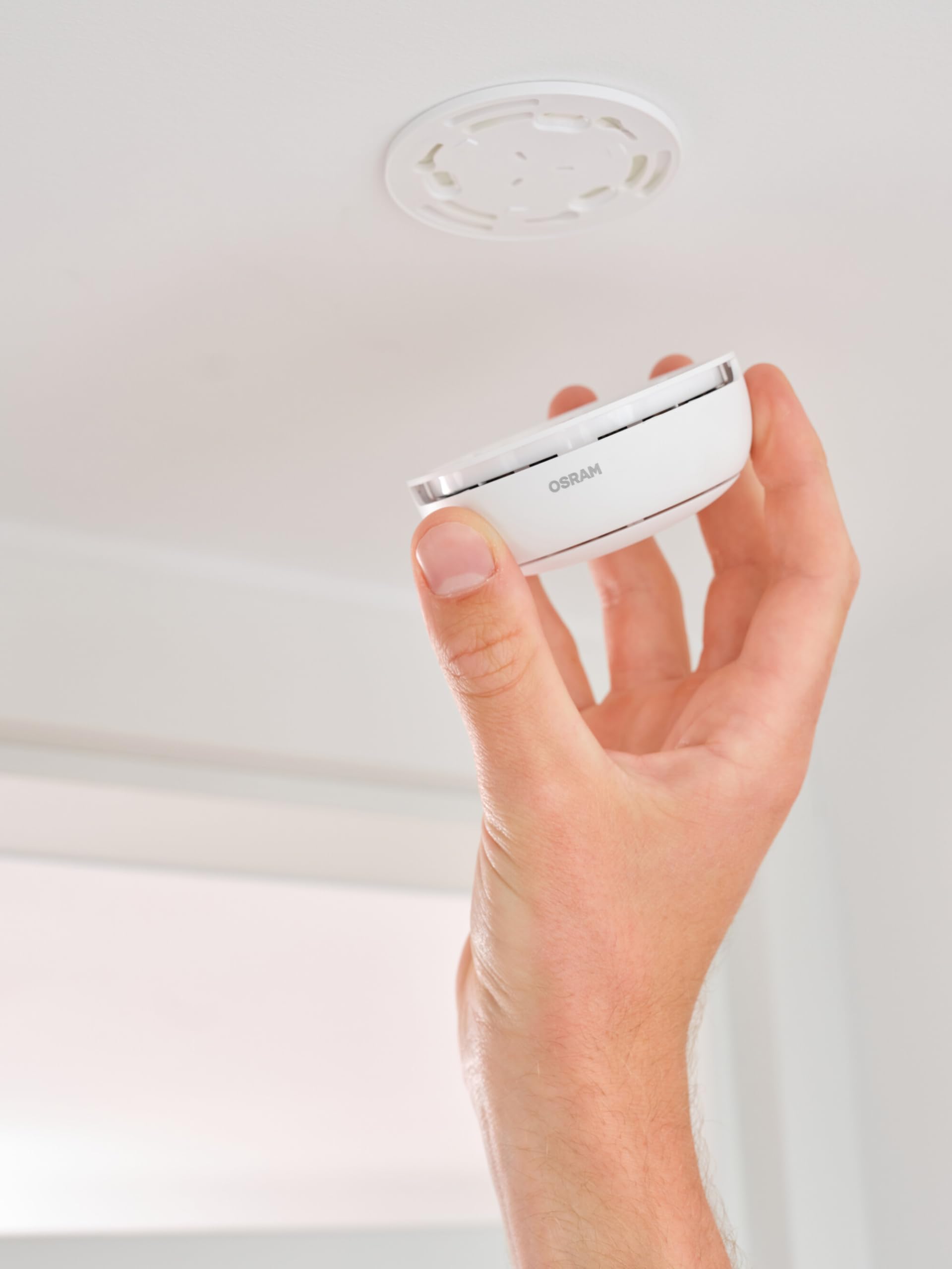 OSRAM Smart+ WiFi Détecteur de fumée, IP20, Plastique, 86 mm, Blanc