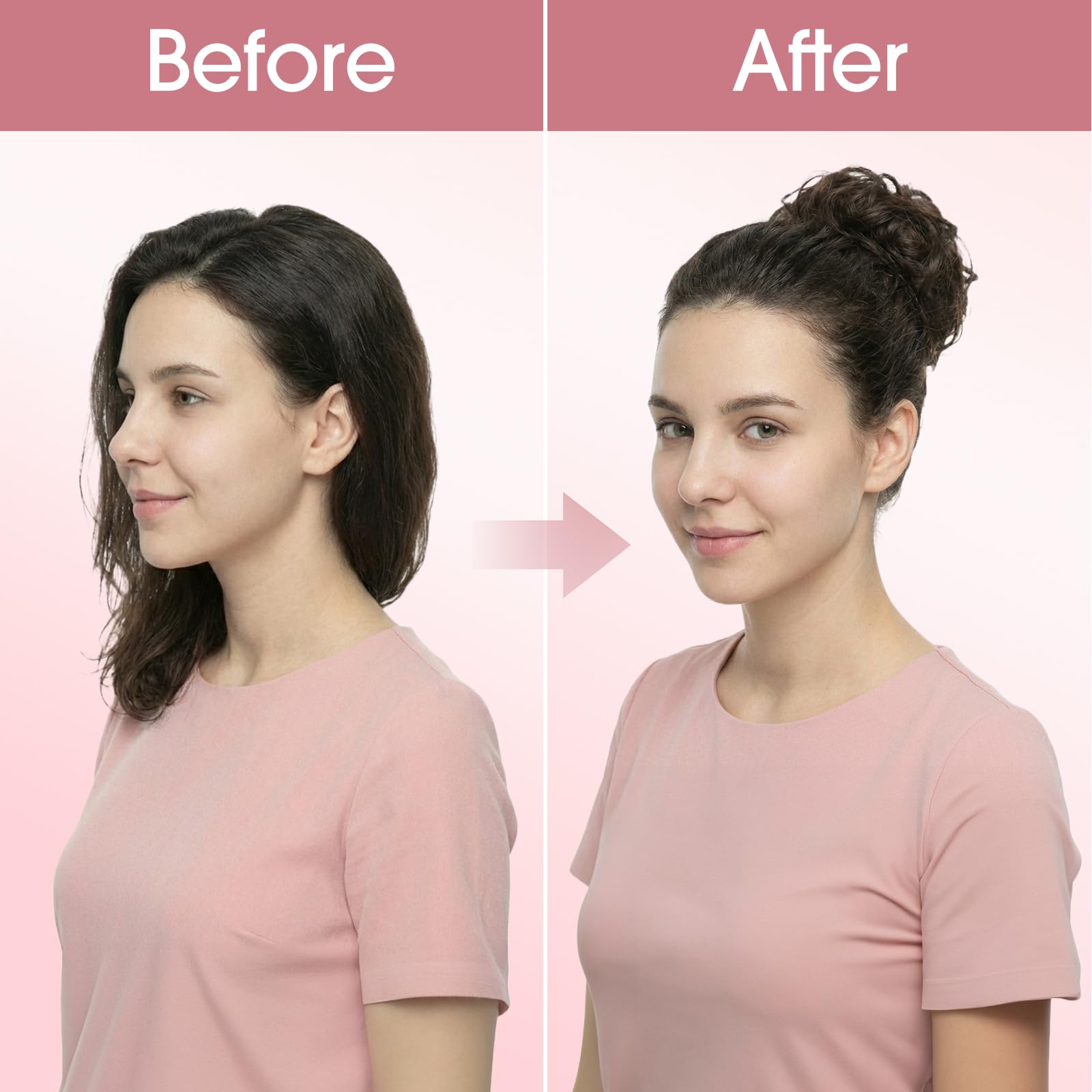S-noilite Chignon Clip-in Capelli Umani con Ricci Naturali, Leggero e Voluminoso, Design a Clip Invisibile, Effetto Chignon da Salone per Ogni Giorno/Sposa/Festa, Nero Naturale #1B
