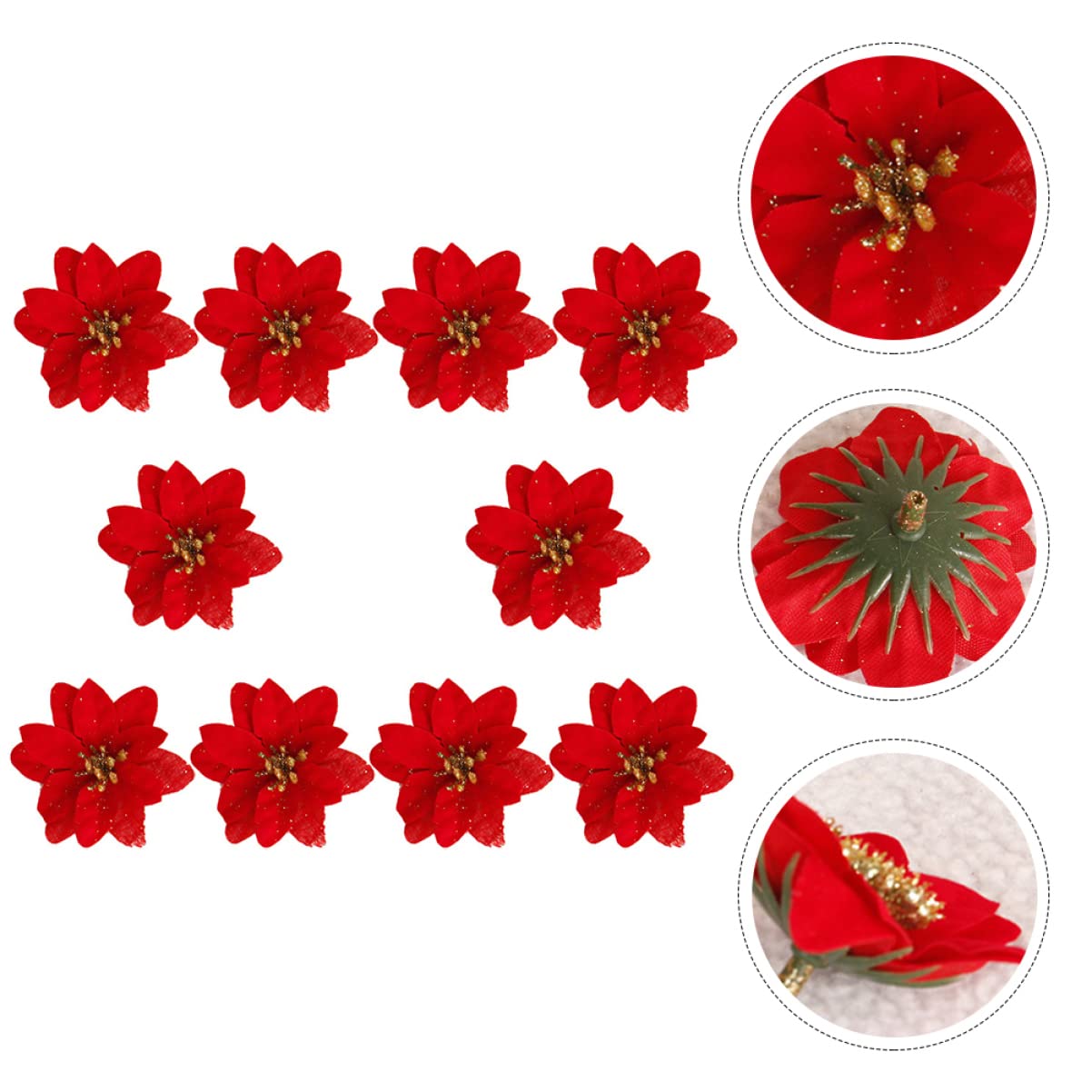 Fleurs artificielles rouges de Noël Zerodeko pour guirlandes et décoration maison festive