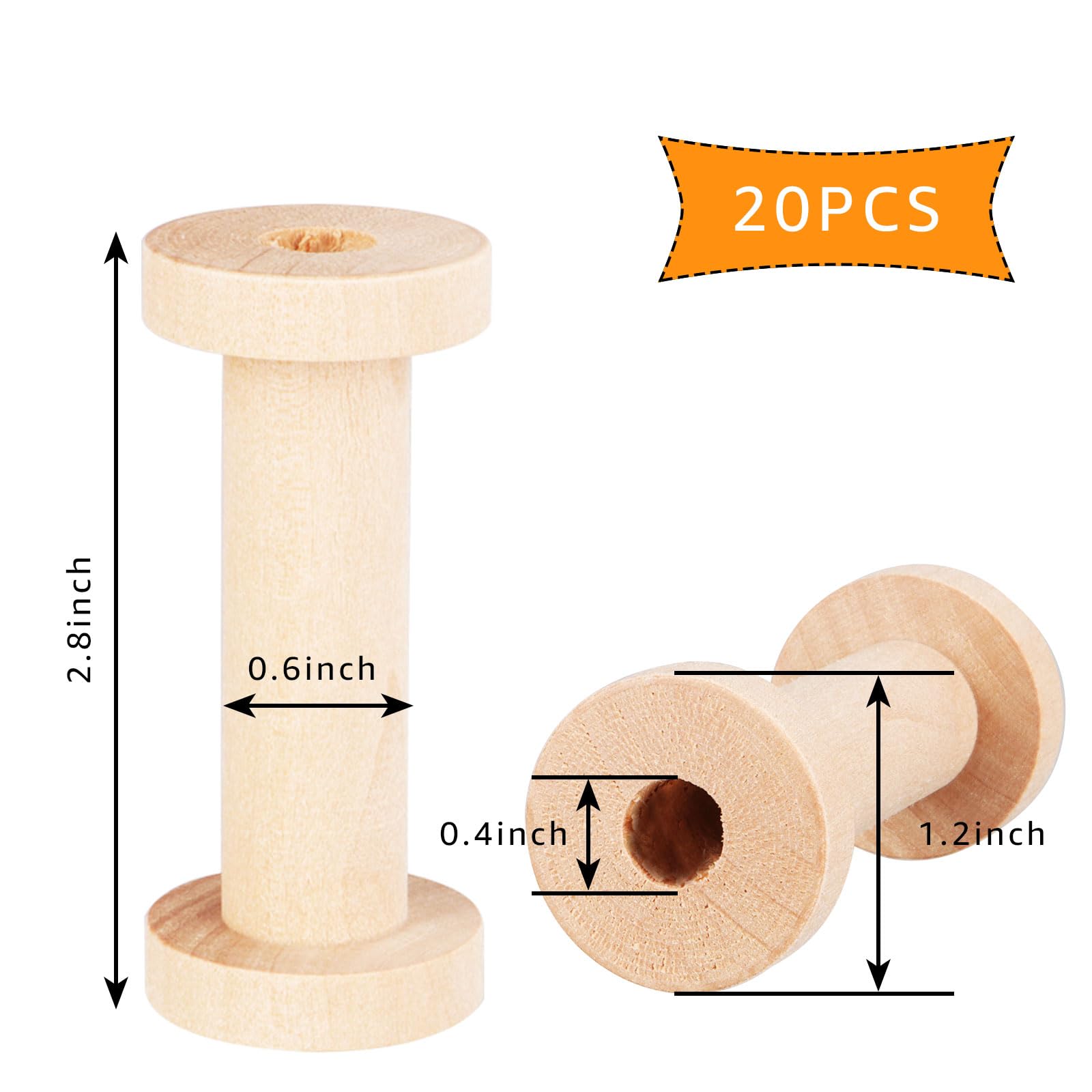 Amazon.co.jp: CYEAH クラフト用木製スプール 20個 1.2 x 2.7インチ 空